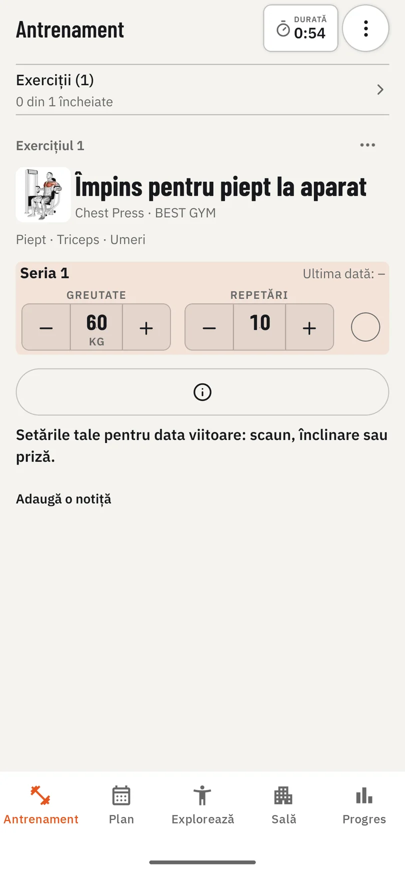 Obrazovka pro uložení série.