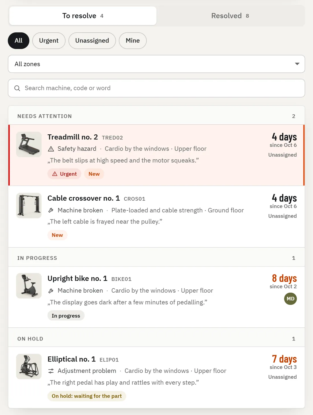 The REPIVO portal, the Reports page with an open report.
